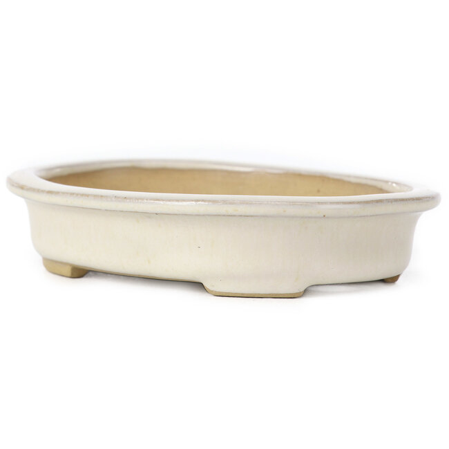 Vaso bonsai ovale beige di Yamaaki - 105 x 80 x 25 mm