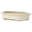 Oval beige bonsai pot by Yamaaki - 105 x 80 x 25 mm