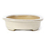 Oval beige bonsai pot by Yamaaki - 105 x 80 x 25 mm