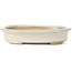 Oval beige bonsai pot by Yamaaki - 105 x 80 x 25 mm