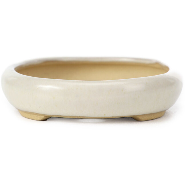 Ovale beige Bonsaischale von Yamaaki - 105 x 80 x 25 mm