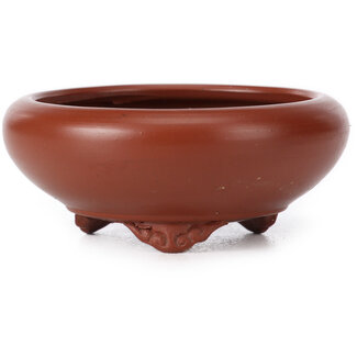 Bigei - Hirata Atsumi 65 mm round unglazed bonsai pot by Bigei, Tokoname, Japan