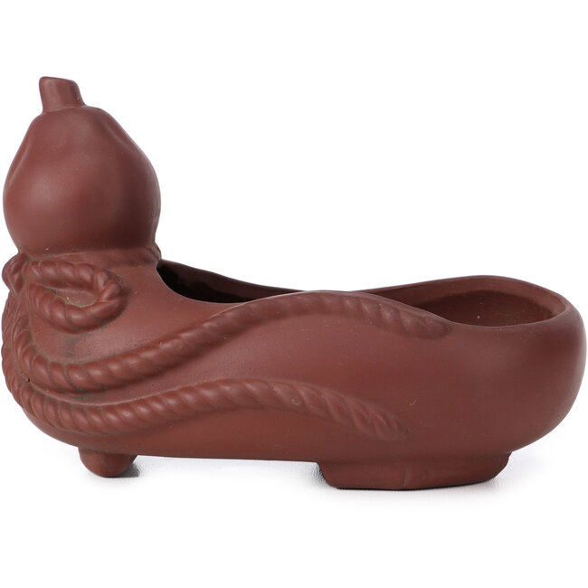 Maceta de bonsái ovalada sin esmaltar de Bigei - 160 x 100 x 100 mm