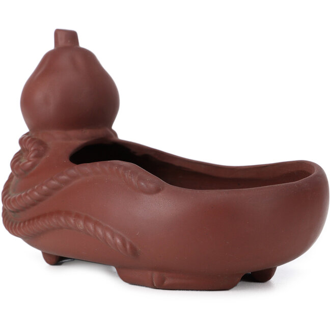 Oval unglazed bonsai pot by Bigei - 160 x 100 x 100 mm