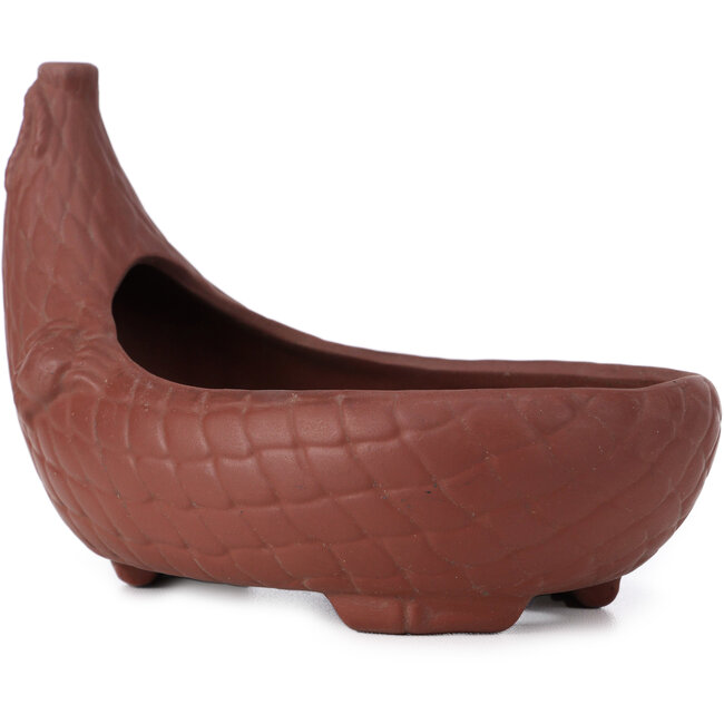 Maceta de bonsái ovalada sin esmaltar de Bigei - 160 x 105 x 110 mm