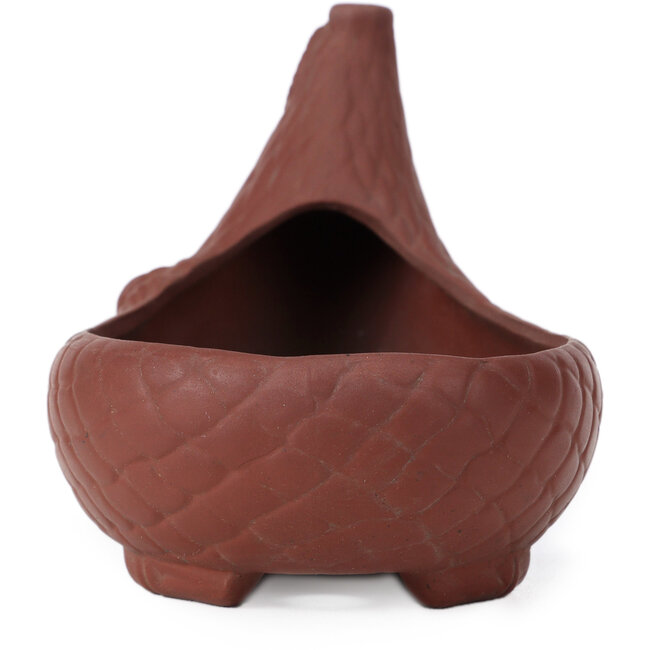 Maceta de bonsái ovalada sin esmaltar de Bigei - 160 x 105 x 110 mm