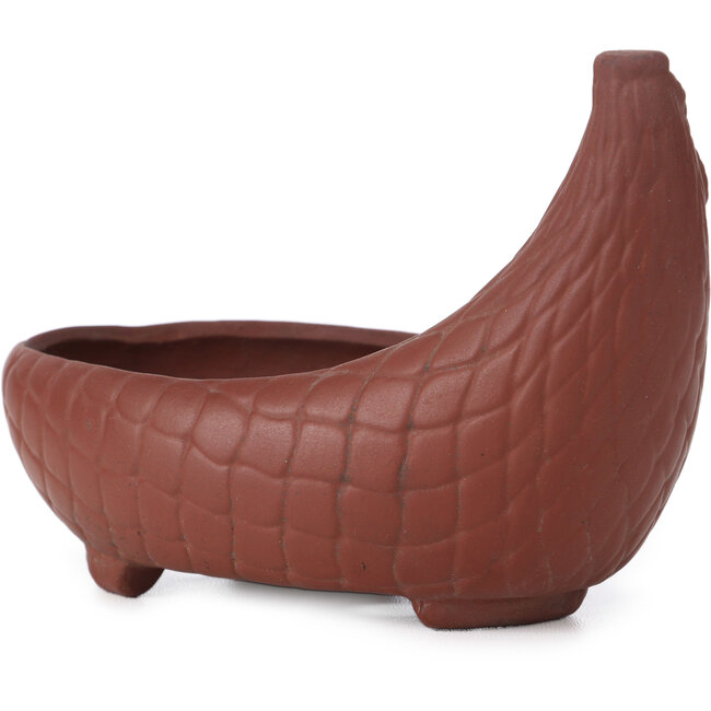 Ovale ongeglazuurde bonsaipot van Bigei - 160 x 105 x 110 mm