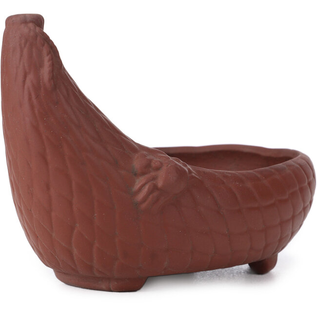 Maceta de bonsái ovalada sin esmaltar de Bigei - 160 x 105 x 110 mm