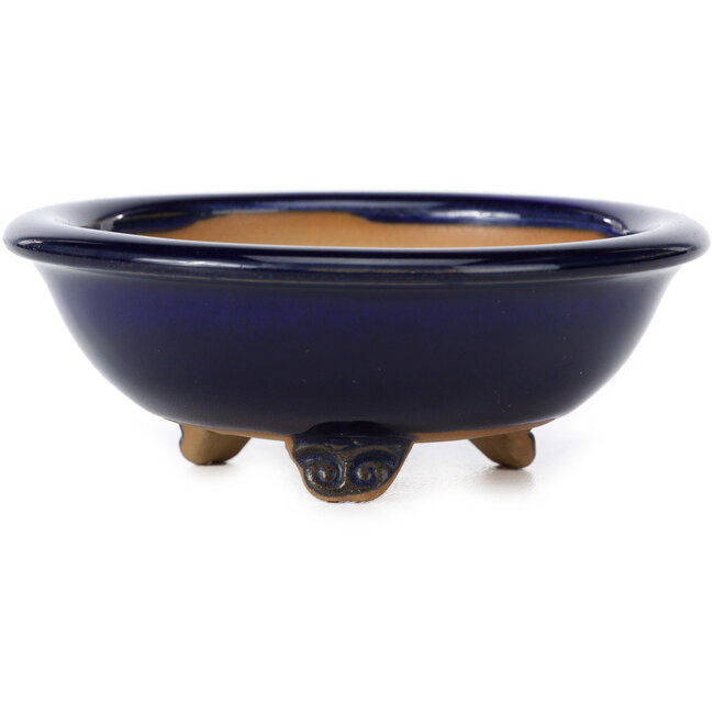 Round blue bonsai pot by Bigei - 100 x 100 x 40 mm