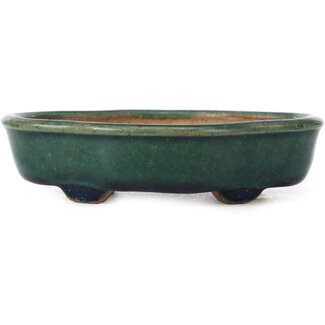 Ikkou - Watanabe Kazuhiro 渡辺一弘 120 mm mokko green bonsai pot by Ikkou, Tokoname, Japan