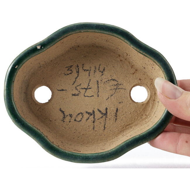 Mokko green bonsai pot by Ikkou - 120 x 100 x 30 mm