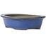 Ovale blaue Bonsaischale von Ikkou - 125 x 105 x 30 mm