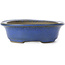 Oval blue bonsai pot by Ikkou - 125 x 105 x 30 mm