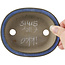 Ovale blaue Bonsaischale von Ikkou - 125 x 105 x 30 mm