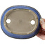 Ovale blaue Bonsaischale von Ikkou - 125 x 105 x 30 mm