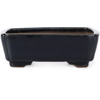 115 mm rectangular blue bonsai pot by Issho, Japan