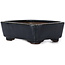 Rechteckige blaue Bonsaischale von Issho - 115 x 90 x 35 mm