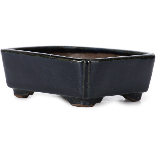 Pot à bonsaï rectangulaire bleu par Issho - 115 x 90 x 35 mm