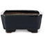 Rechteckige blaue Bonsaischale von Issho - 115 x 90 x 35 mm