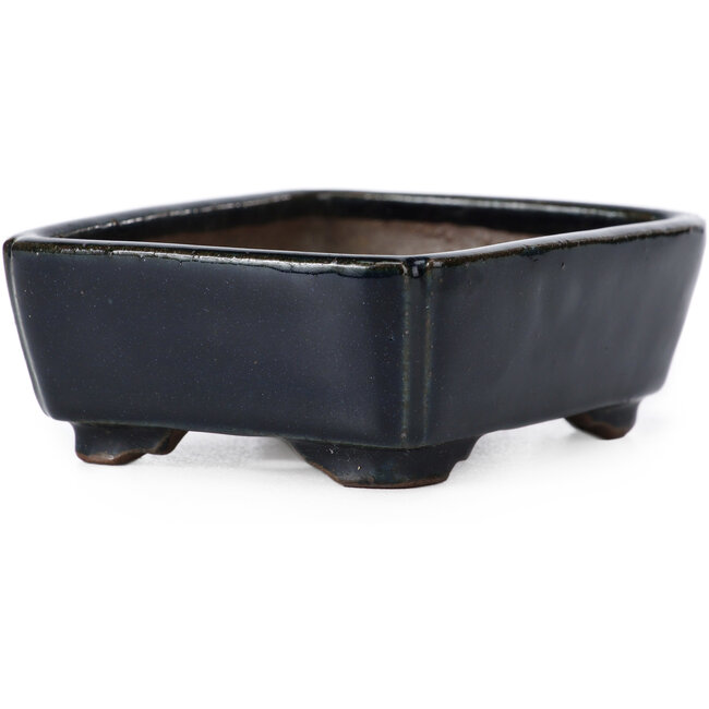 Vaso bonsai blu rettangolare di Issho - 115 x 90 x 35 mm
