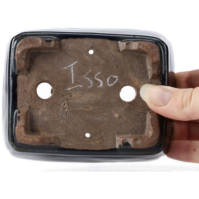 Vaso bonsai blu rettangolare di Issho - 115 x 90 x 35 mm