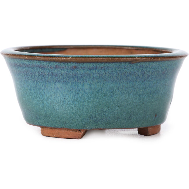 Vaso bonsai rotondo blu di Sugiura Keisen - 105 x 105 x 45 mm