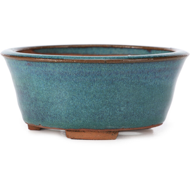 Runde blaue Bonsaischale von Sugiura Keisen - 105 x 105 x 45 mm