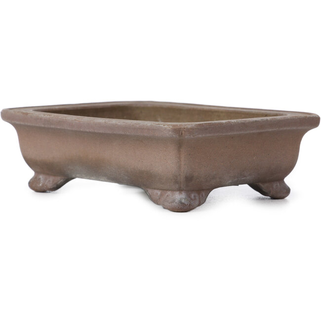 Rechthoekige ongeglazuurde bonsaipot van Zenigo - 155 x 120 x 45 mm