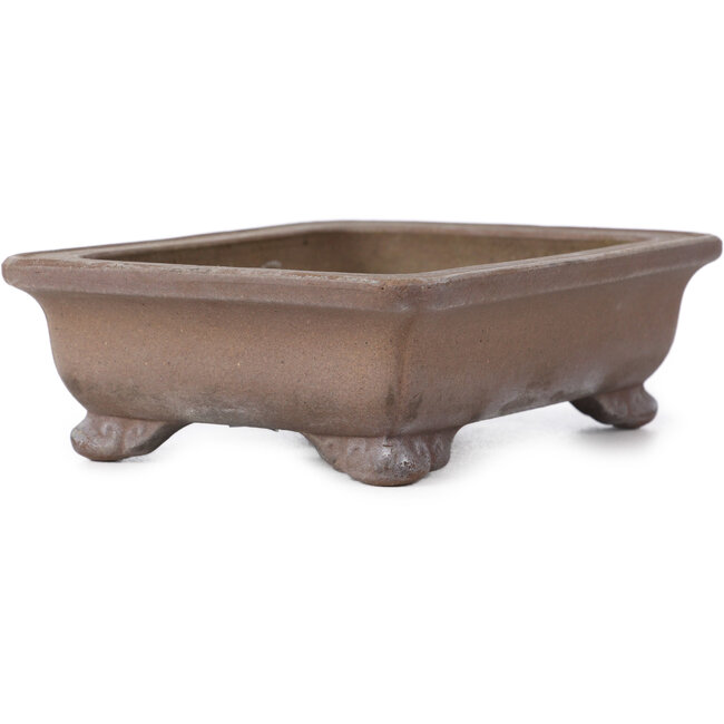 Rectangular Unglazed bonsai pot by Zenigo - 155 x 120 x 45 mm