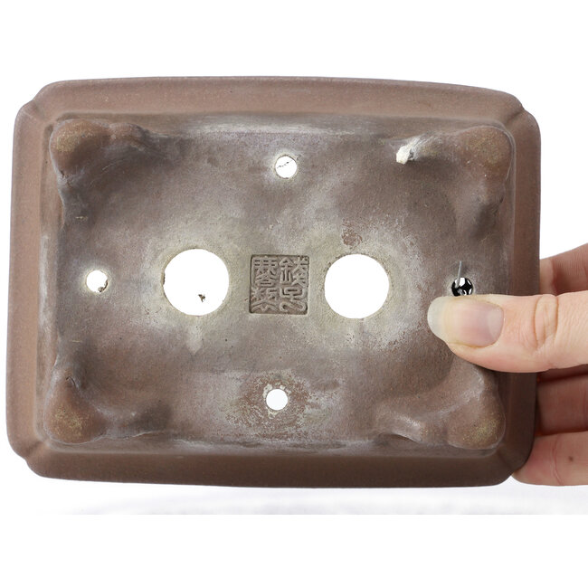 Vaso bonsai rettangolare non smaltato Zenigo - 155 x 120 x 45 mm