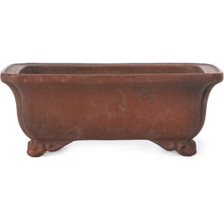  Zenigo (Matsushita Masuo) 140 mm rectangular Unglazed bonsai pot by Zenigo, Japan