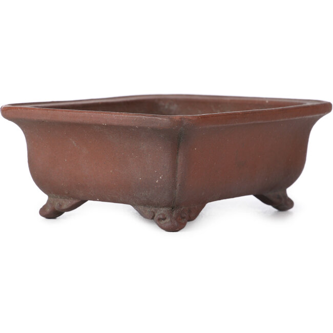 Rechteckige unglasierte Bonsaischale von Zenigo - 140 x 110 x 50 mm