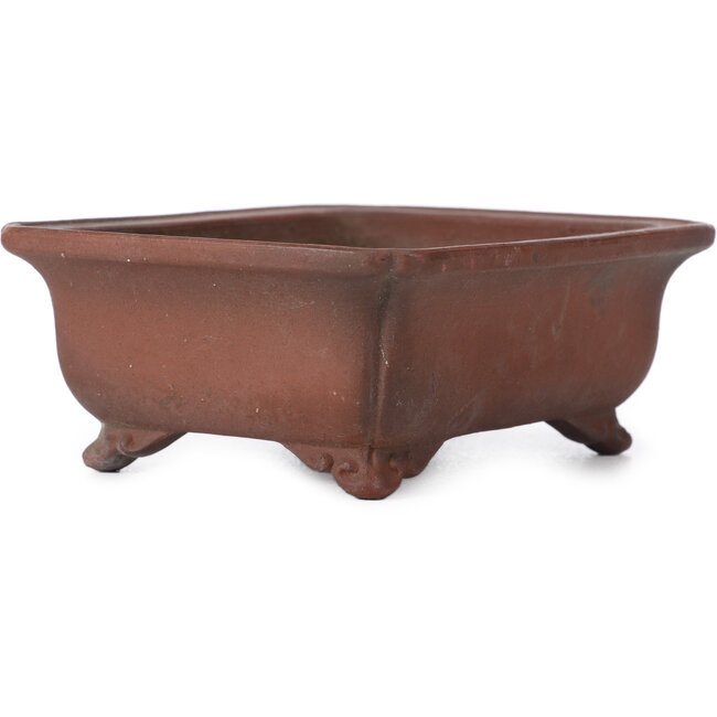 Rechthoekige ongeglazuurde bonsaipot van Zenigo - 140 x 110 x 50 mm