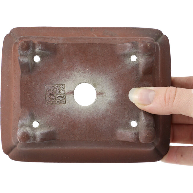 Pot à bonsaï rectangulaire non émaillé par Zenigo - 140 x 110 x 50 mm