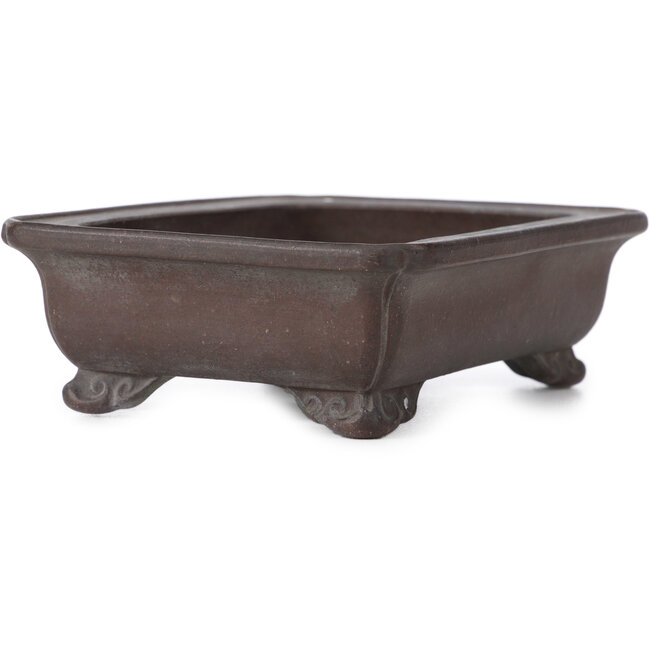 Rectangular Unglazed bonsai pot by Zenigo - 150 x 115 x 45 mm