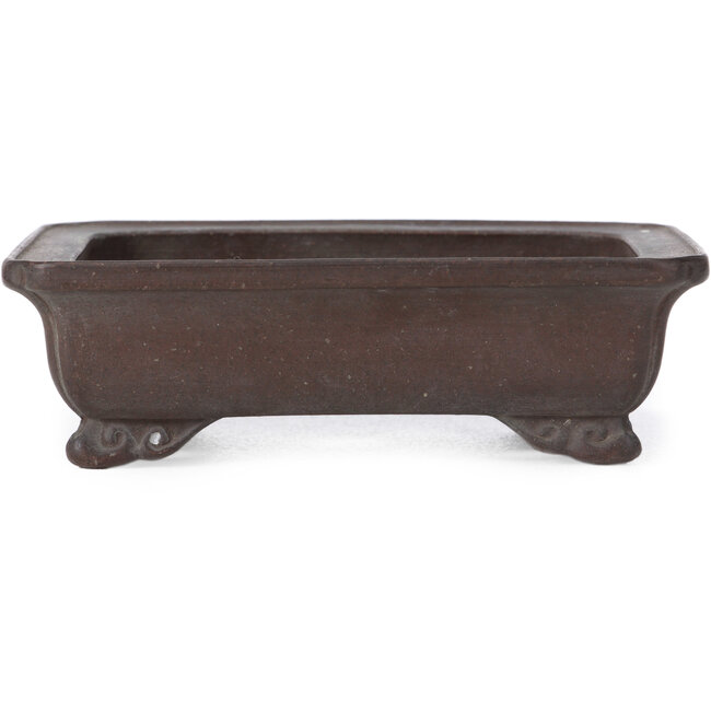 Rechteckige unglasierte Bonsaischale von Zenigo - 150 x 115 x 45 mm