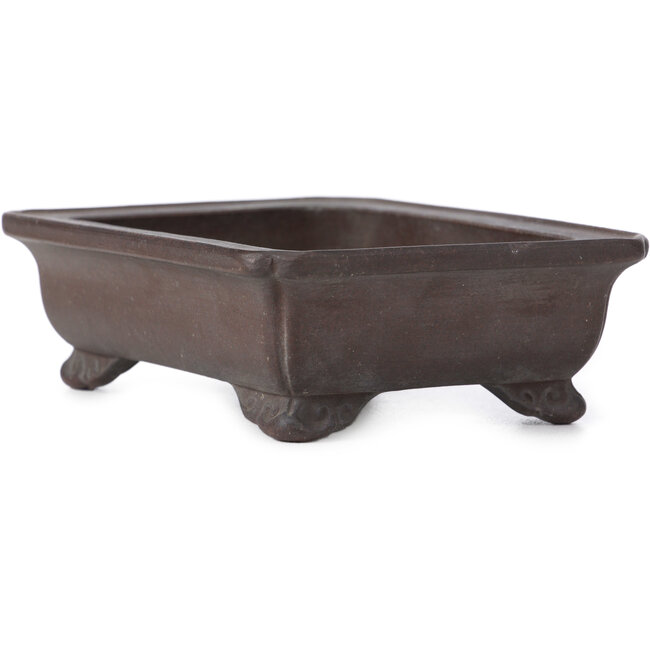 Maceta de bonsái rectangular sin esmaltar de Zenigo - 150 x 115 x 45 mm