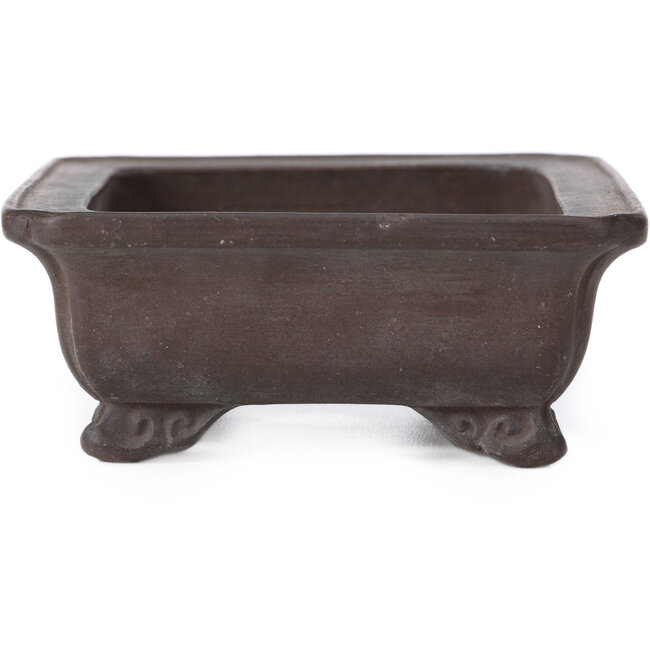 Rechthoekige ongeglazuurde bonsaipot van Zenigo - 150 x 115 x 45 mm