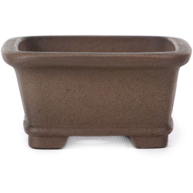 Rechthoekige ongeglazuurde bonsaipot van Zenigo - 105 x 80 x 40 mm