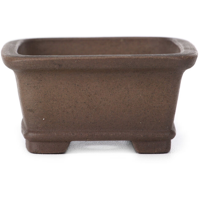 Rechthoekige ongeglazuurde bonsaipot van Zenigo - 105 x 80 x 40 mm