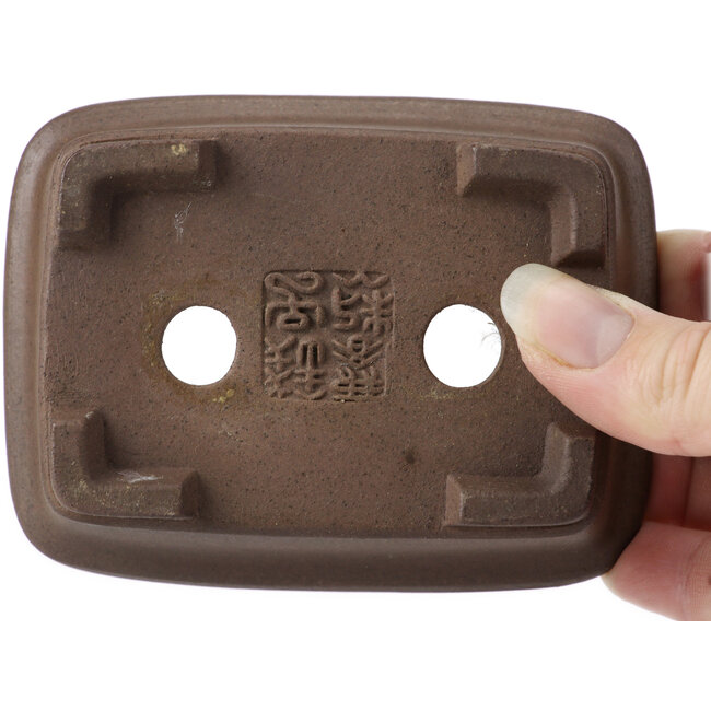 Vaso bonsai rettangolare non smaltato Zenigo - 105 x 80 x 40 mm