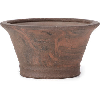 Hattori Tomoyuki 120 mm round Unglazed bonsai pot by Hattori, Tokoname, Japan