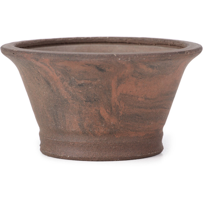 Round Unglazed bonsai pot by Hattori - 120 x 120 x 60 mm