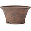 Round Unglazed bonsai pot by Hattori - 120 x 120 x 60 mm