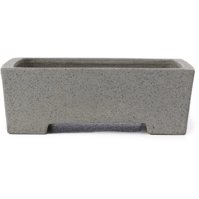 Rechthoekige ongeglazuurde bonsaipot van Shibakatsu - 145 x 115 x 45 mm