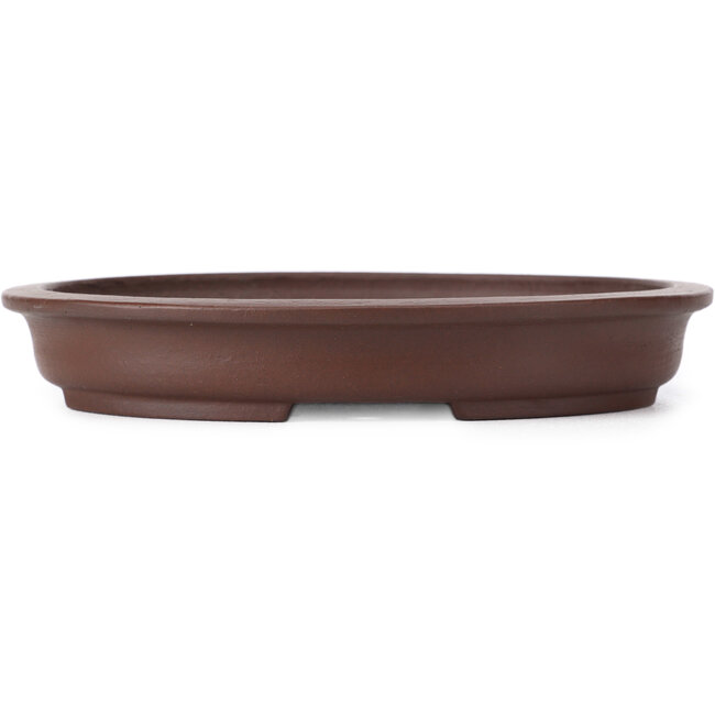 Ovale ongeglazuurde bonsaipot van Shibakatsu - 185 x 160 x 30 mm