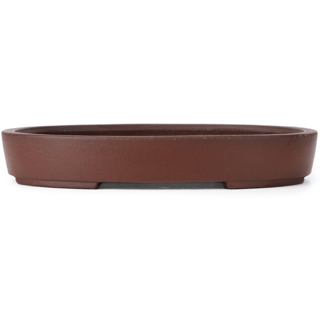 Oval Unglazed bonsai pot by Shibakatsu - 180 x 145 x 25 mm