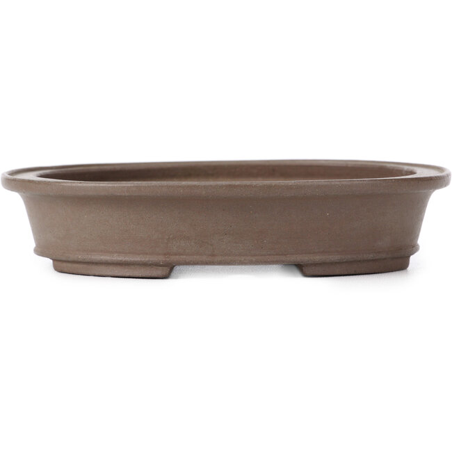 Oval Unglazed bonsai pot by Shibakatsu - 155 x 130 x 30 mm