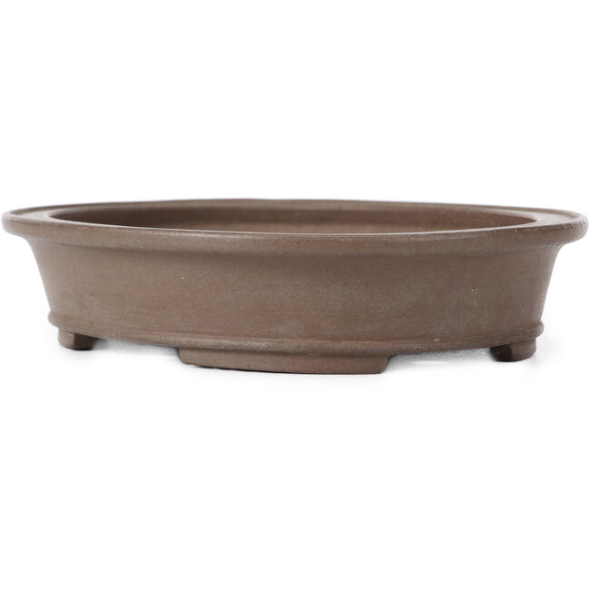 Oval Unglazed bonsai pot by Shibakatsu - 155 x 130 x 30 mm
