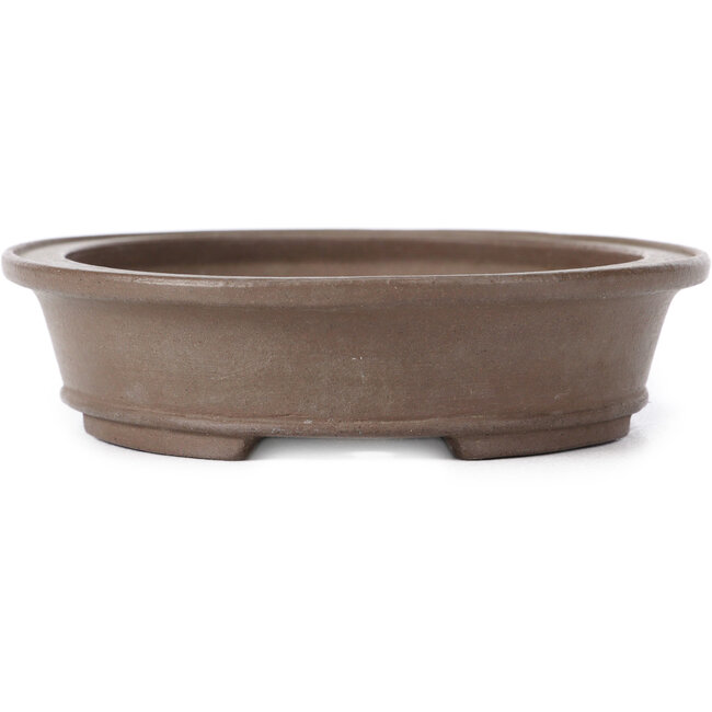 Oval Unglazed bonsai pot by Shibakatsu - 155 x 130 x 30 mm